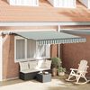 vidaXL Cortina Retractabilă Manual Verde și alb 300 x 250 cm țesătură