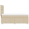 vidaXL Pat box spring cu saltea, crem, 90x200 cm, textil