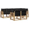 vidaXL Set de canapele de exterior cu pernă 7 pcs Alb și negru