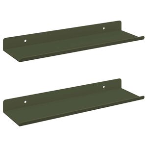 vidaXL Raft suspendat 2 pcs Verde măsliniu 30 x 9 x 2,5 cm Oțel