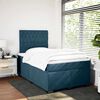 vidaXL Pat box spring cu saltea, albastru, 120x190 cm, catifea