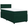 vidaXL Pat box spring cu saltea, verde &icirc;nchis, 90x190 cm, catifea