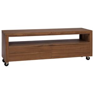 vidaXL Cabinet TV 110 x 30 x 40 cm natural Lemn solid de tec