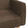 vidaXL Canapea extensibilă cu taburet, 2 locuri, maro, textil