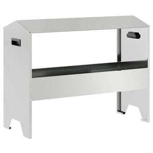 vidaXL Jgheab pentru hrănirea animalelor Argintiu 79 x 35 x 62 cm