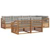 vidaXL Set de canapele de exterior 7 pcs Gri natural și deschis
