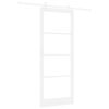 vidaXL Ușă glisantă 93 x 232 cm Lemn masiv de pin și sticlă Alb