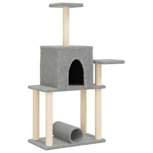 vidaXL Ansamblu de pisici, st&acirc;lpi din funie sisal, gri deschis, 122 cm