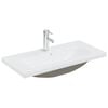 vidaXL Chiuvetă &icirc;ncorporată cu robinet, alb, 81x39x18 cm, ceramică