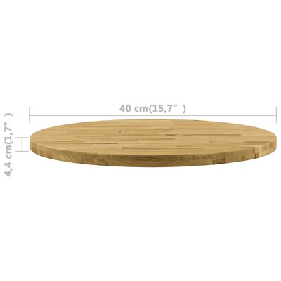 vidaXL Blat de masă, lemn masiv de stejar, rotund, 44 mm, 900 mm