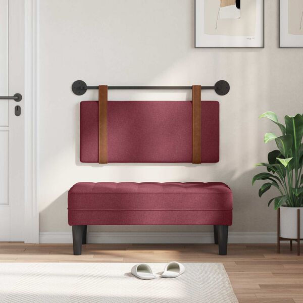 vidaXL Cap de pat suspendat Pe perete Roșu Vin 90 x 55 x 5 cm PU antic