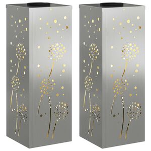 vidaXL Lumină LED Solară pentru Alei 2 buc. Alb cald 18 x 18 x 50 cm