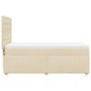 vidaXL Pat box spring cu saltea, crem, 100x200 cm, textil