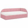vidaXL Cadru de pat colțar cu saltea cu headboard 2 pcs Roz Catifea