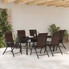 vidaXL Set de masă pentru grădină 7 pcs Maro Rattan poli