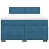 vidaXL Pat box spring cu saltea, albastru &icirc;nchis, 140x190 cm, catifea