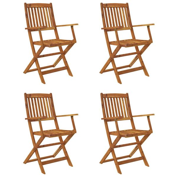 vidaXL Set mobilier de exterior pliabil, 5 piese, lemn masiv de acacia
