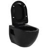 vidaXL Vas de toaletă cu montare pe perete, ceramică, negru