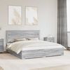 vidaXL Cadru de pat cu headboard Gri Sonoma 200 x 200 cm Lemn compozit