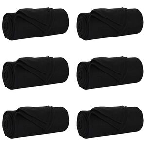 vidaXL Pături de aruncat 6 buc. Negru 170 x 130 cm 1.86 kg Molton