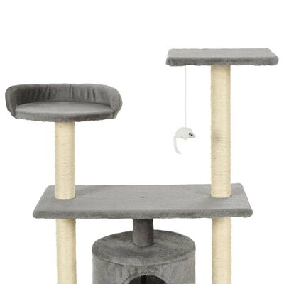 vidaXL Ansamblu pentru pisici cu stâlpi din funie de sisal, 95 cm Gri
