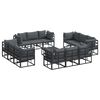 vidaXL Set de canapele pentru grădină 13 buc. Negru Metal