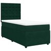 vidaXL Pat box spring cu saltea, verde &icirc;nchis, 90x190 cm, catifea