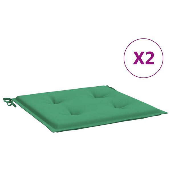 vidaXL Perne scaune grădină 2 buc. verde 40x40x4 cm țesătură Oxford