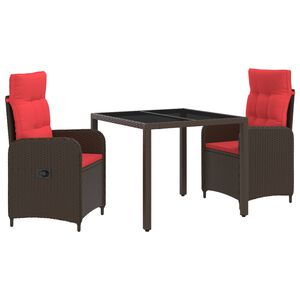 vidaXL Set dining pentru exterior 3 buc. poliratan