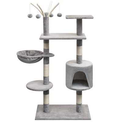 vidaXL Ansamblu pentru pisici cu funie de sisal, 125 cm, gri