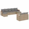 vidaXL Set canapele de grădină, 9 piese, cu perne, bej, poliratan