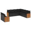 vidaXL Set mobilier de grădină cu perne, 9 piese, negru, poliratan