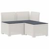 vidaXL Sofa de grădină cu 3 locuri, cu perne, aspect de rattan PP Alb