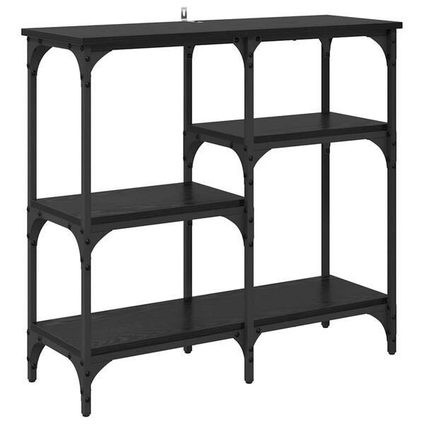 vidaXL Masă de consolă Stejar Negru 80 x 29 x 75 cm Lemn compozit
