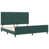 vidaXL Pat cu arcuri cu headboard Verde &icirc;nchis 200 x 200 cm Catifea