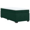 vidaXL Pat box spring cu saltea, verde &icirc;nchis, 90x190 cm, catifea