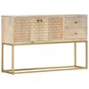 vidaXL Dulap, auriu, 120 x 30 x 75 cm, lemn masiv de mango