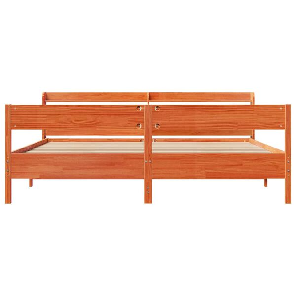 vidaXL Cadru de pat fără saltea, maro ceruit 180x200 cm lemn masiv pin