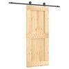 vidaXL Ușă glisantă Natural și Negru 85 x 210 cm Lemn de Pin Solid