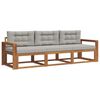 vidaXL Set de canapele de exterior 3 pcs Gri natural și deschis