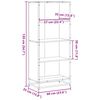 vidaXL Bibliotecă, stejar fumuriu, 60x35x139 cm, lemn prelucrat