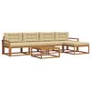 vidaXL Set de canapele de exterior cu pernă 6 pcs Natural și Bej