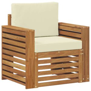 vidaXL Canapea de exterior Lemn de acacia solid și poliester natural