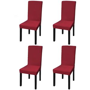 vidaXL Huse de scaun elastice drepte, 4 buc., roșu bordo