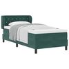 vidaXL Pat cu arcuri cu headboard Verde &icirc;nchis 100 x 200 cm Catifea