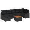 vidaXL Set de canapele pentru grădină 8 buc. Negru Rattan poli