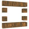 vidaXL Set dulapuri TV, 10 piese, stejar fumuriu, lemn prelucrat