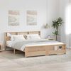 vidaXL Cadru de pat cu headboard Maro 200 x 200 cm Lemn compozit