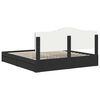 vidaXL Pat cu storage cu headboard Negru 200 x 200 cm Lemn compozit