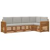 vidaXL Set de canapele de exterior 5 buc. Gri natural și deschis